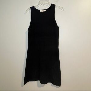Loft Black Wool Blend Textured Sleeveless Sweater Dress M